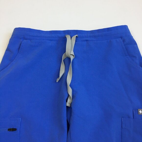 FIGS Light Blue YOLA Skinny Zip Pocket Straight Leg Drawstring Scrubs Pant - Picture 3 of 13